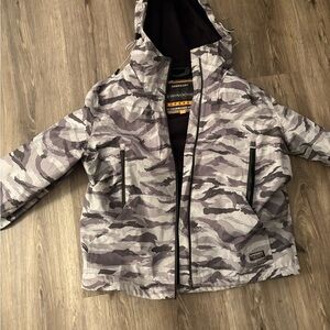 Superdry Camouflage Raincoat - Gray and White